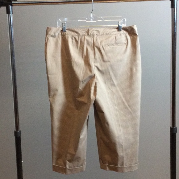 14 Izod tan striped activity Capri pants - Picture 5 of 16